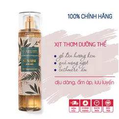 Xịt thơm toàn thân dưỡng ẩm Sunrise Woods - Bath & Body Works 236ml | Chính hãng Mỹ