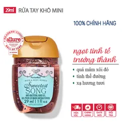 Gel rửa tay khô dưỡng ẩm diệt khuẩn mini Sweetest Song hương ngọt mát - Bath & Body Works | Chính hãng Mỹ - 29ml
