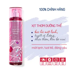 Xịt thơm toàn thân Twisted Pepper Mint body mist - Bath and Body Works 236ml - Chính hãng Mỹ