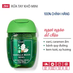Gel rửa tay khô dưỡng ẩm diệt khuẩn mini Vanilla Bean Noel  - Bath & Body Works | Chính hãng Mỹ - 29ml