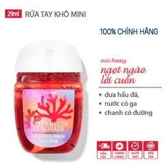 Gel rửa tay khô dưỡng ẩm diệt khuẩn mini Watermelon Lemonade hương trái cây ngọt đáng yêu - Bath & Body Works (Mỹ) - 29ml