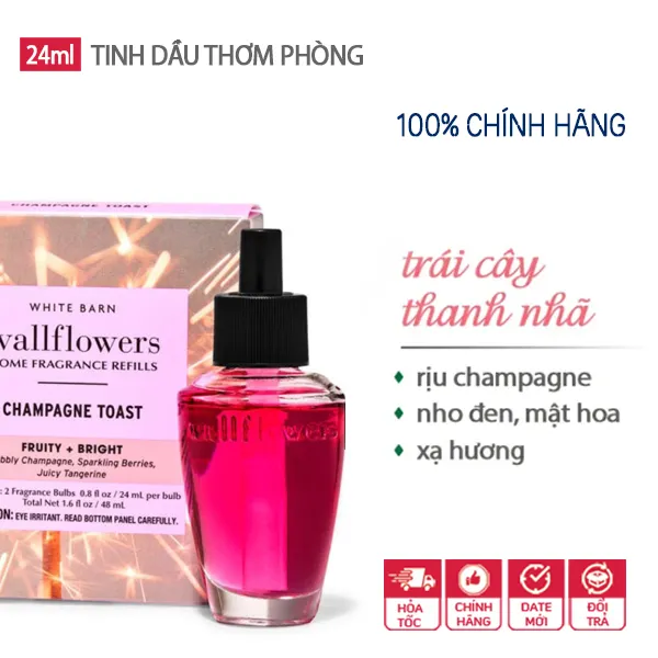 Tinh Dầu thơm Xông Phòng Champagne Toast ngọt ngào, quyến rũ - Bath & Body Works 24ml - Chính hãng U.S.A