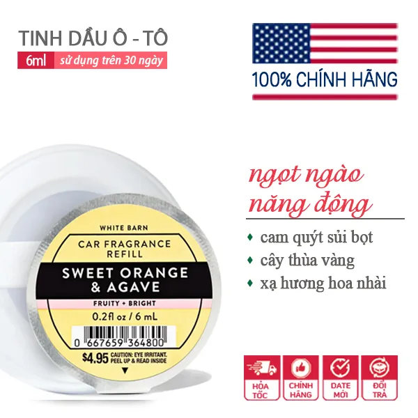 Nước Hoa Tinh Dầu Khử Mùi Làm Thơm Xe Hơi Ô tô Lavender Vanilla hương thư giãn - Bath & Body Works 6ml | Chính hãng Mỹ