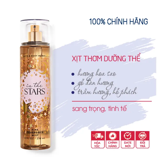 Xịt thơm body dưỡng ẩm In The Stars - Bath and Body Works 236ml