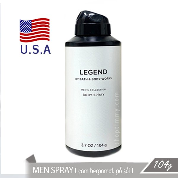 Xịt thơm khử mùi toàn thân nam Legend - Bath and Body Works 104g - Chính hãng Mỹ