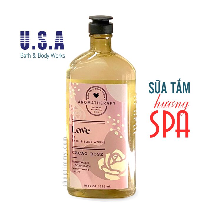 Sữa tắm bồn thư giãn tinh dầu hoa Hồng Love Rose + Vanilla - Bath & Body Works 295ml
