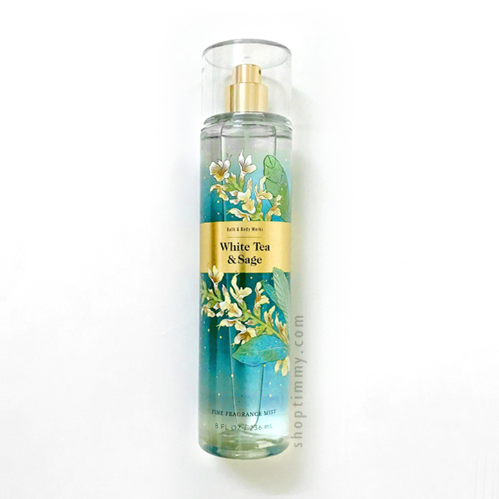 Xịt thơm toàn thân White Tea & Sage hương trà thảo mộc Bath & Body Works 236ml