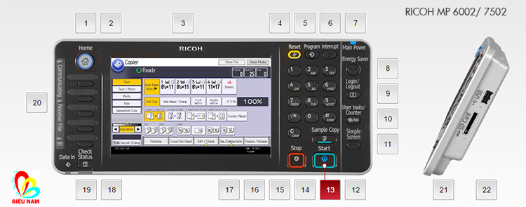 Bảng điều khiển máy photocopy Ricoh 7002 Bảng điều khiển máy photocopy Ricoh 7002