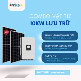 Combo vật tư hệ điện năng lượng mặt trời 10kW lưu trữ 1 pha