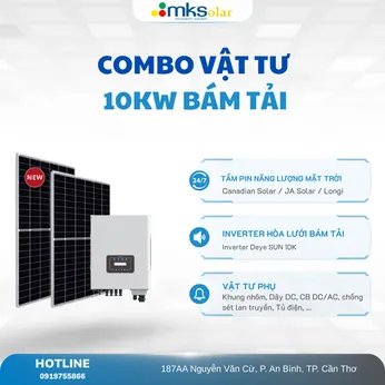 Combo vật tư hệ điện năng lượng mặt trời 10kW bám tải