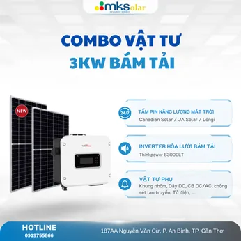 Combo vật tư hệ điện năng lượng mặt trời 3kW bám tải