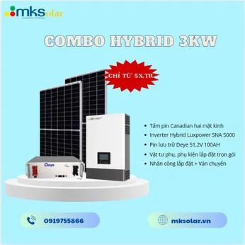 Hệ năng lượng mặt trời hybrid 3kwp