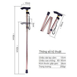 Gậy 1 chân Batoong gấp gọn Lucass Y27