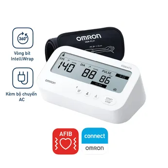 Máy đo huyết áp bắp tay Omron IQ BT Power [HEM-7194T1-FLC] Afib hỗ trợ đo huyết áp, cảnh báo đột quỵ