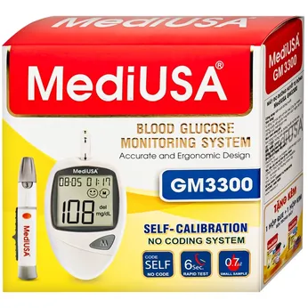 Máy đo đường huyết tự động MediUSA Gm3300 hỗ trợ theo dõi, kiểm soát lượng đường trong máu