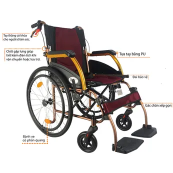 Xe lăn du lịch gấp gọn LUCASS X-65