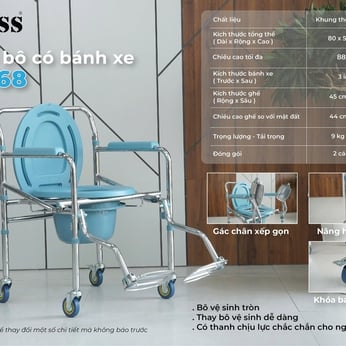 Ghế bô có bánh xe LUCASS VG68 (MÃ CŨ C-300)