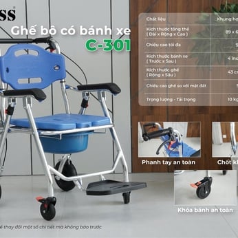 Ghế bô vệ sinh xe đi tắm LUCASS C-301