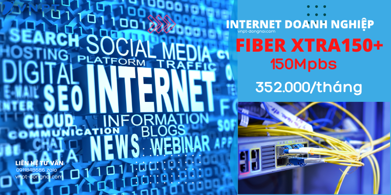 Gói Internet FiberExtra 150Mbp Phù hợp cho các doanh nghiệp nhỏ có nhu cầu kết nối trong nước