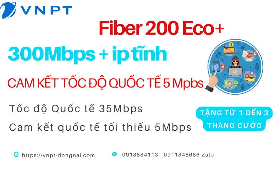 Lắp đặt mạng Internet Doanh Nghiệp VNPT Fiber100Eco+ 150Mpbs 1 IP Tĩnh