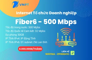 Internet VNPT cho Doanh nghiệp Gói FiberEco6 500Mbps