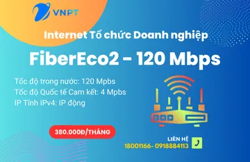 Internet VNPT cho Doanh nghiệp Gói FiberEco2 120Mbps