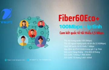 Fiber100Eco+ Tốc độ 150 Mbps