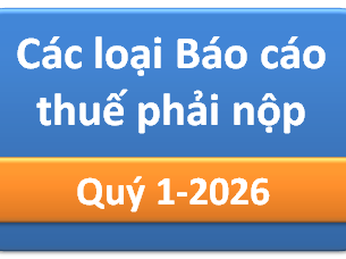 Các loại Báo cáo thuế phải nộp Quý 1-2026