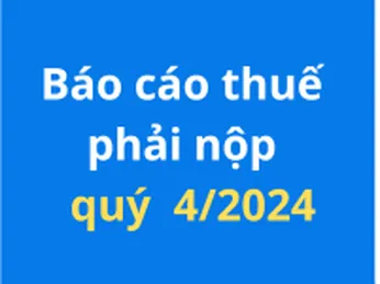 Các loại Báo cáo thuế phải nộp hàng Quý