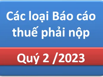 Các mẫu báo cáo thuế phải nộp quý 2/2023