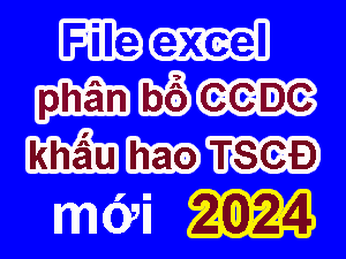 File excel đúng qui định để lập Bảng Phân bổ CCDC và Bảng Trích khấu hao TSCĐ
