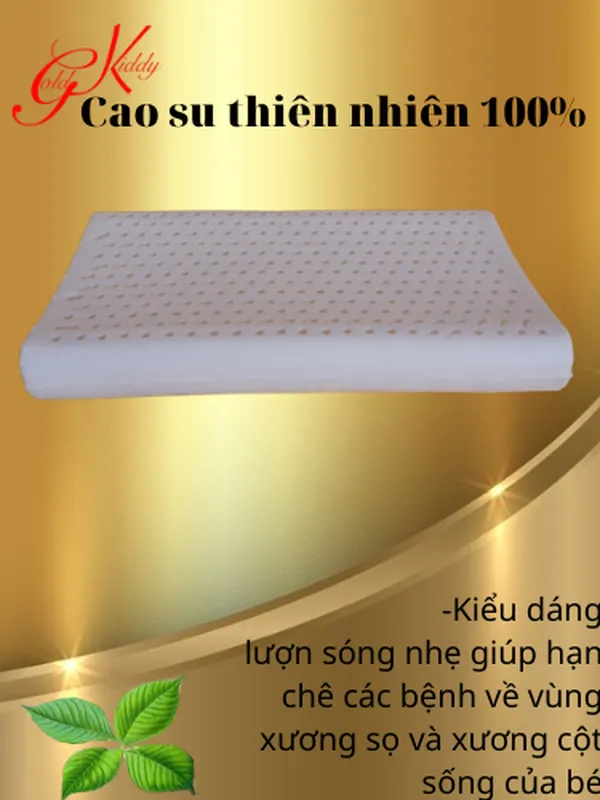 Gối cao su tre em lượn sóng nhẹ (25*47*6/6cm)