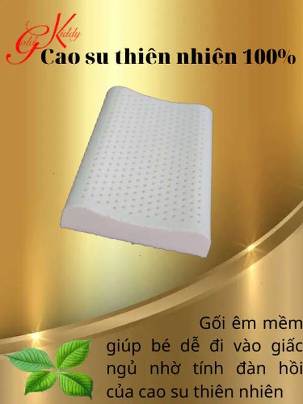 Gối cao su tre em lượn sóng 44*27*6/6 cm