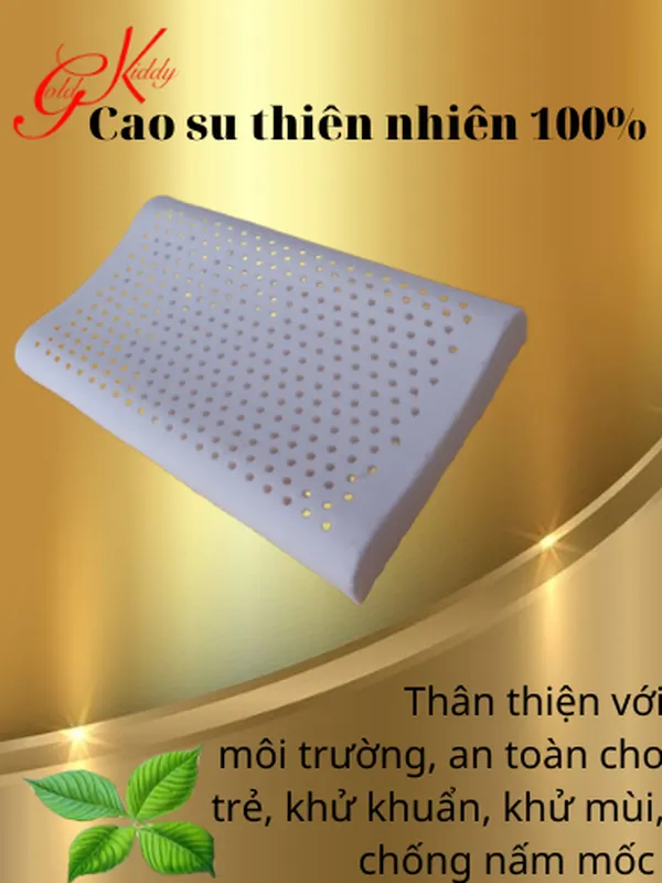 Gối cao su tre em lượn sóng 44*27*6/6 cm