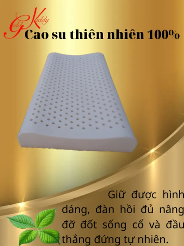 Gối cao su tre em lượn sóng 44*27*6/6 cm