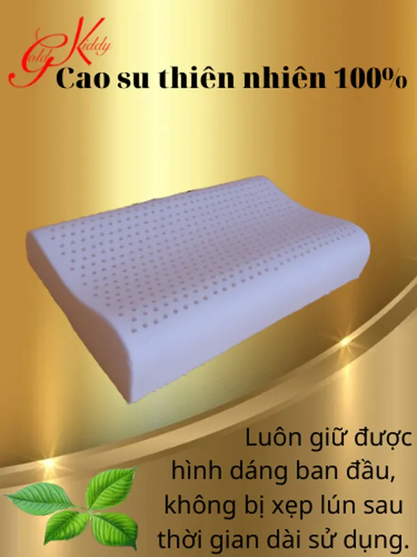 Gối cao su tre em lượn sóng 44*27*6/6 cm