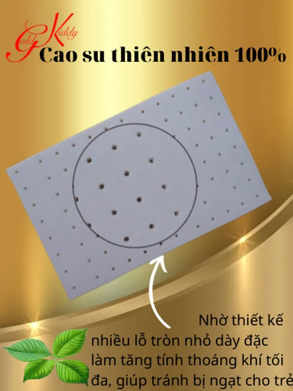 Gối cao su thiên nhiên trẻ em 5p (30*50 cm)