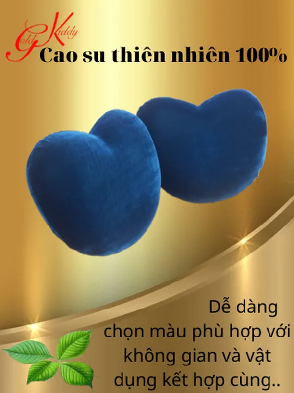 Gối trang trí hình tim bằng cao su