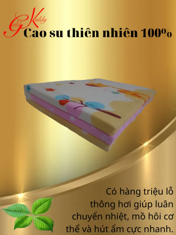 Nệm xếp 3 cao su thiên nhiên trẻ em 2,5 cm (p)