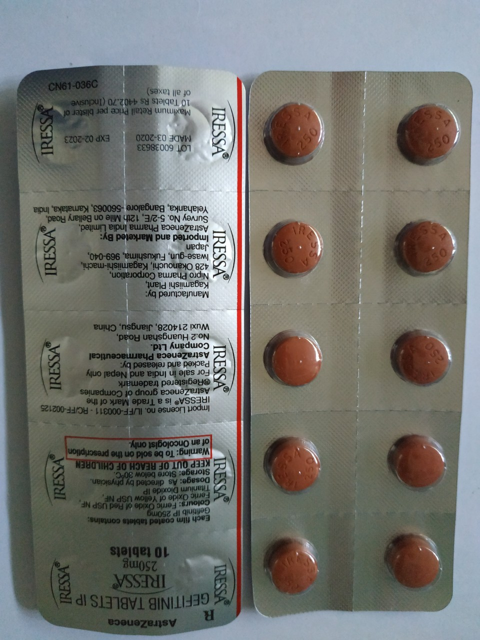 Thuốc IRESSA 250 mg