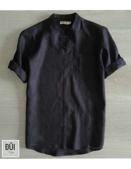 Áo đũi nam chui đầu cộc tay đen M13
