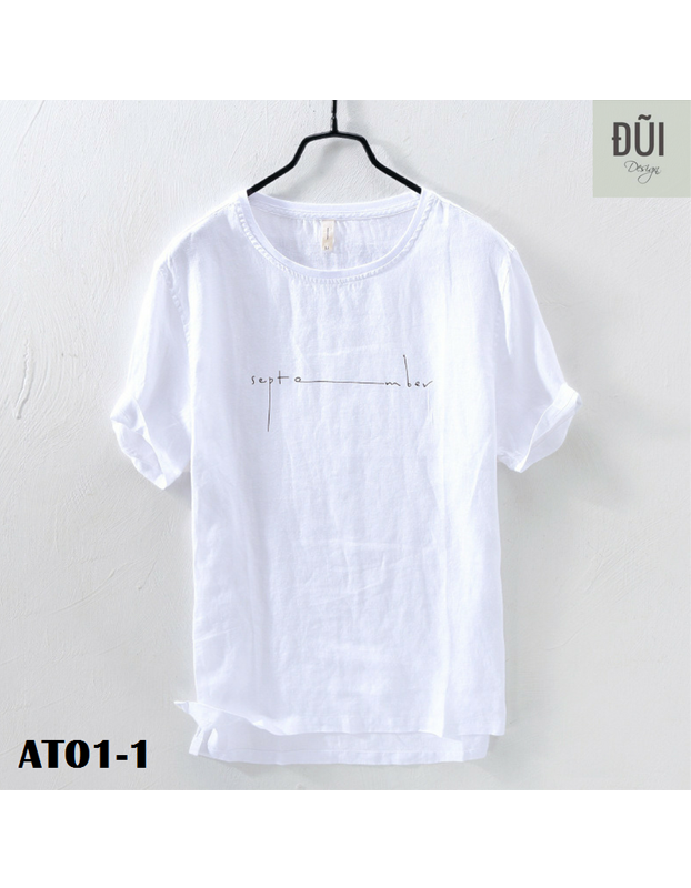 Áo đũi nam trắng cổ tròn M1