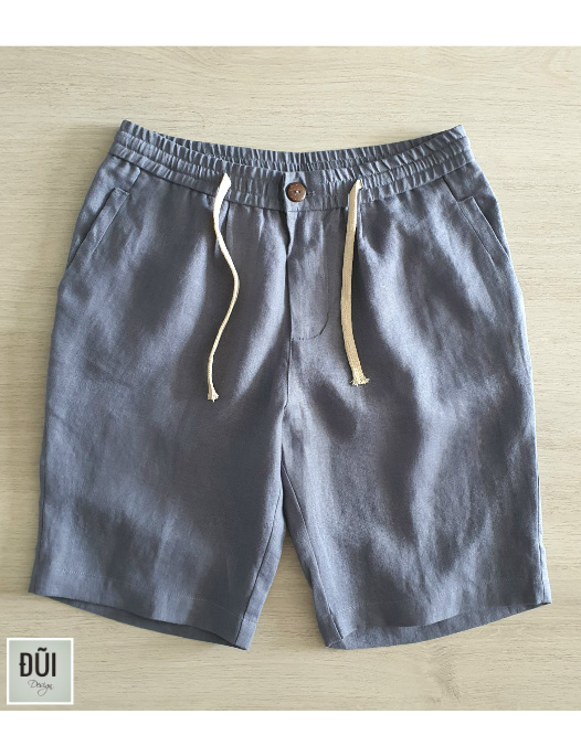 Quần short đũi nam cạp chun ghi