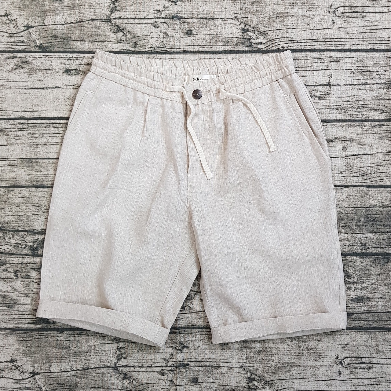 quần short đũi nam cạp chun be quần short đũi nam cạp chun be