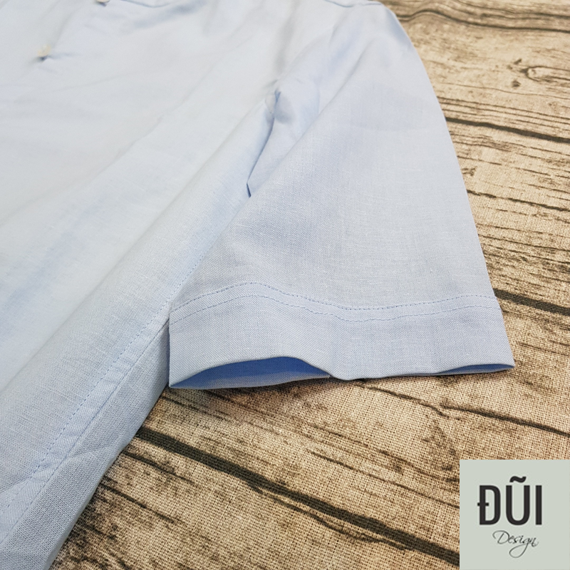 Áo đũi nam xanh chui cộc tay M3