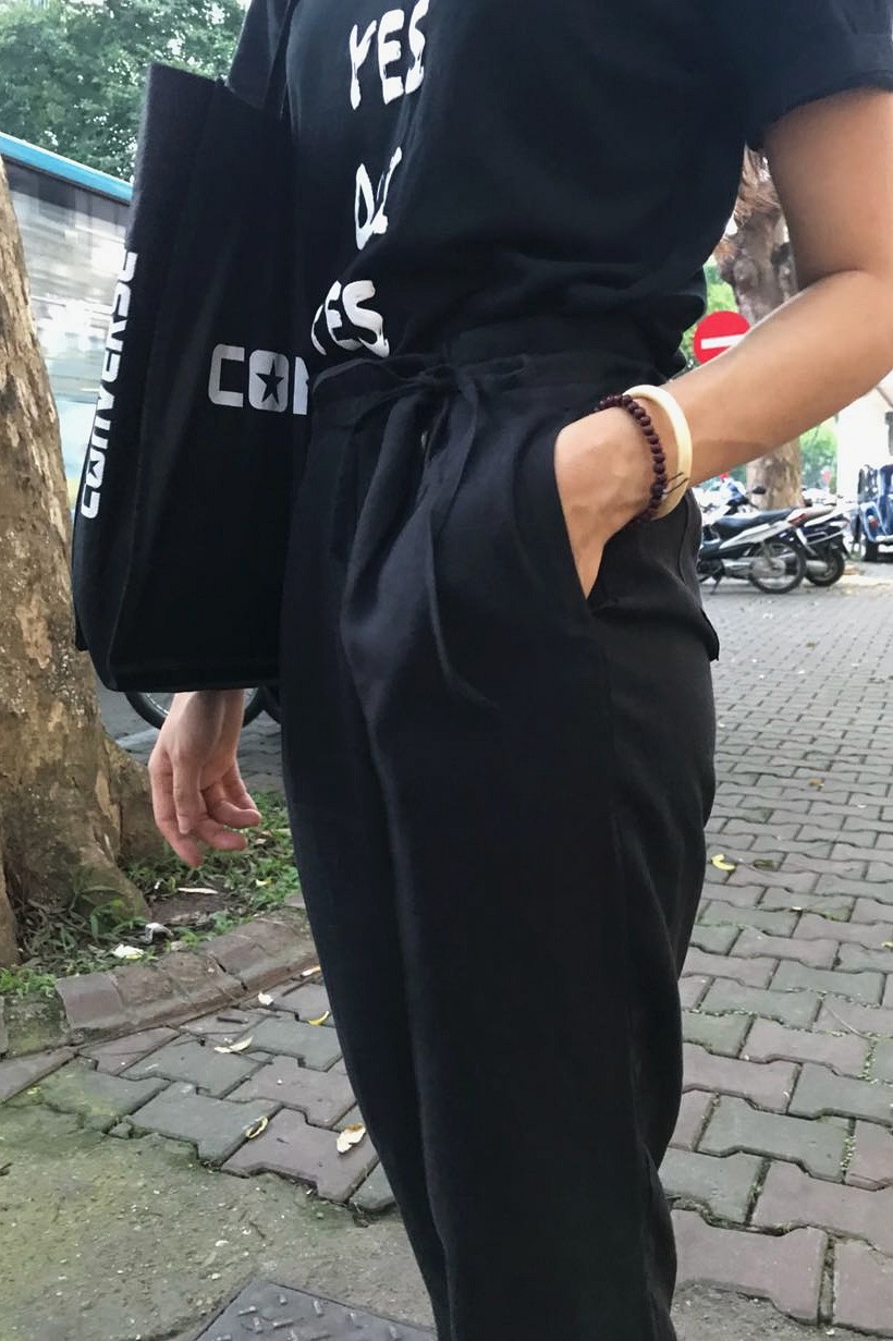Quần đũi nữ baggy đen Quần đũi nữ baggy đen