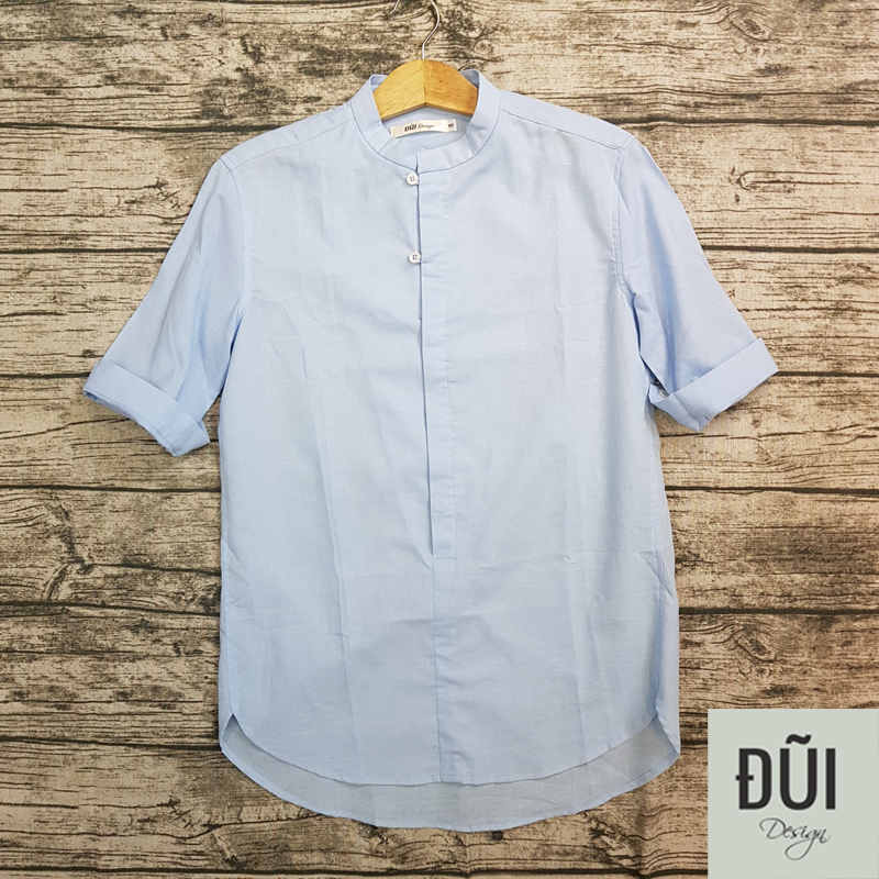 Áo đũi nam xanh chui cộc tay M3