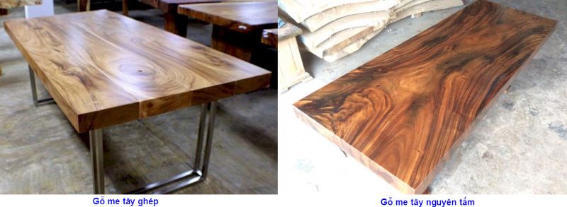 Mặt bàn gỗ tự nhiên nguyên tấm và ghép Mặt bàn gỗ tự nhiên nguyên tấm và ghép