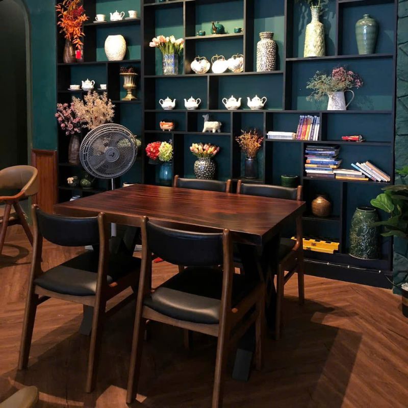 Bàn cafe gỗ me tây nguyên tấm chân sắt Bàn cafe gỗ me tây nguyên tấm chân sắt