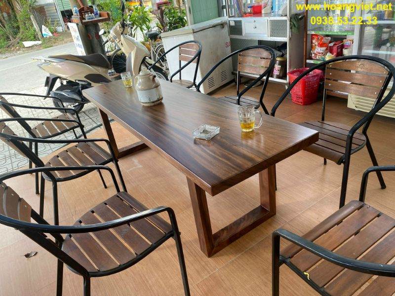 Bàn dài cafe gỗ me tây Bàn dài cafe gỗ me tây
